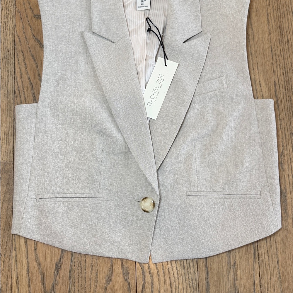 NWT Rachel Zoe Women’s Linen Blend Button Front Vest Size Small - Picture 3 of 9